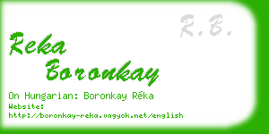 reka boronkay business card
